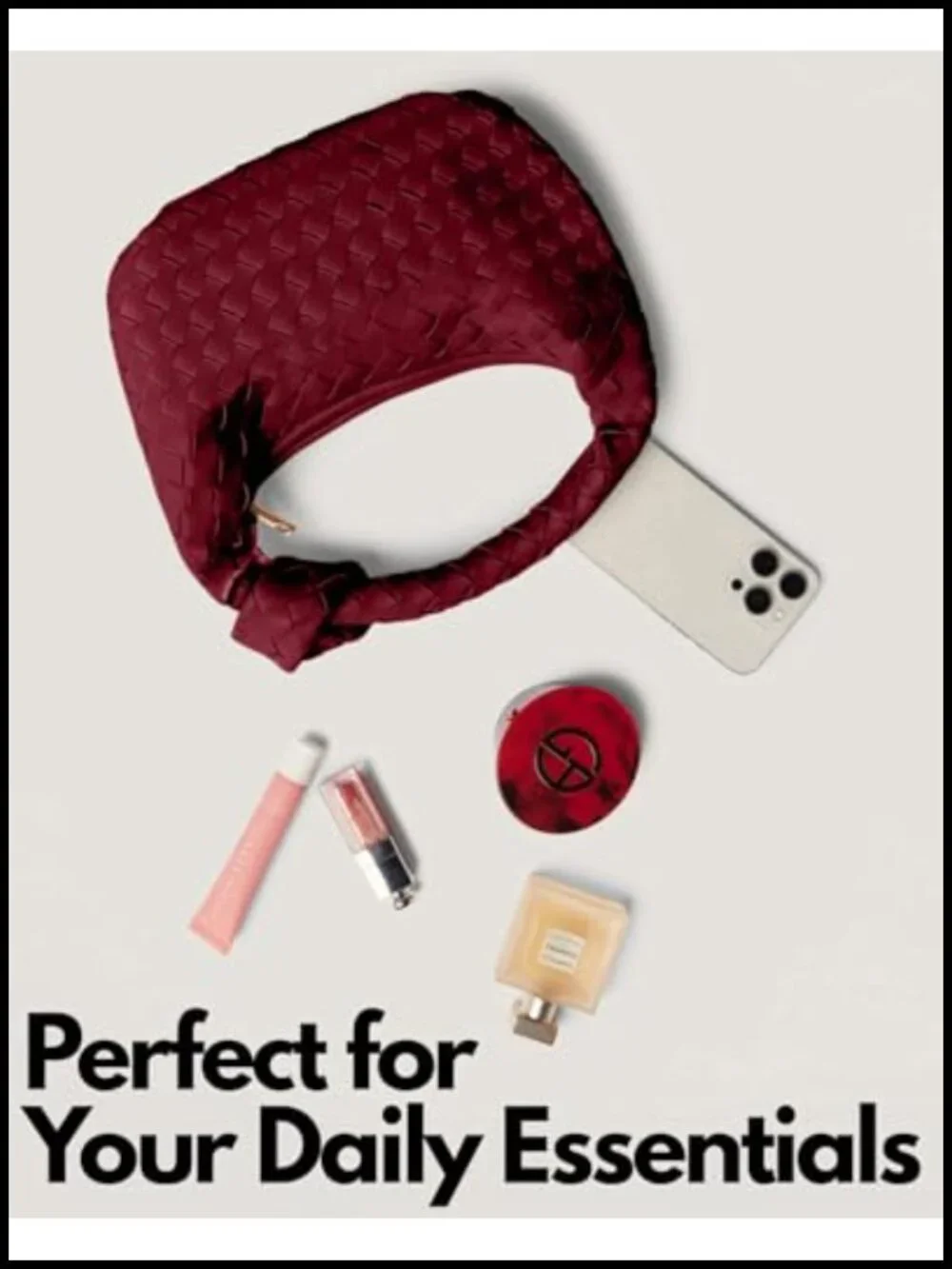 Small Hobo Bag with Knotted Top Handle - Vegan Leather Clutch